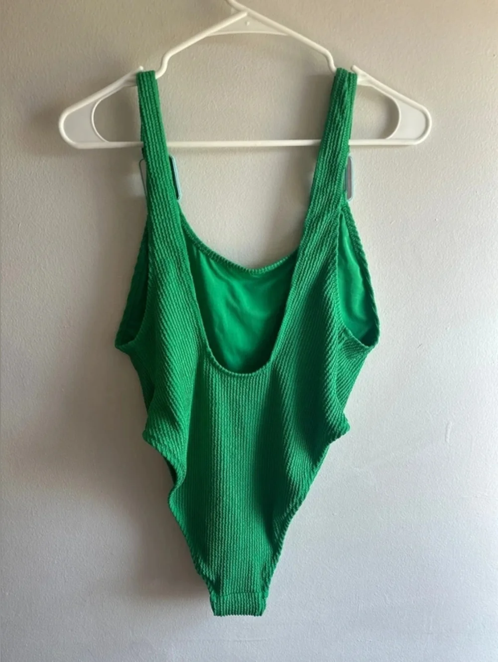 Green Ribbed One-Piece Swimsuit - Picture 2 of 5
